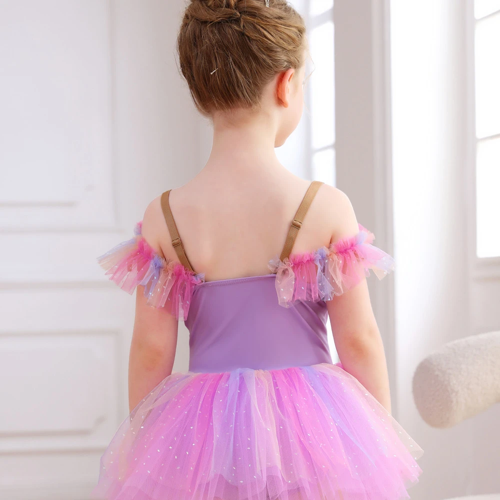 الفتيات الوردي الدانتيل الباليه يوتار الأميرة توتو Dress-ALP023
