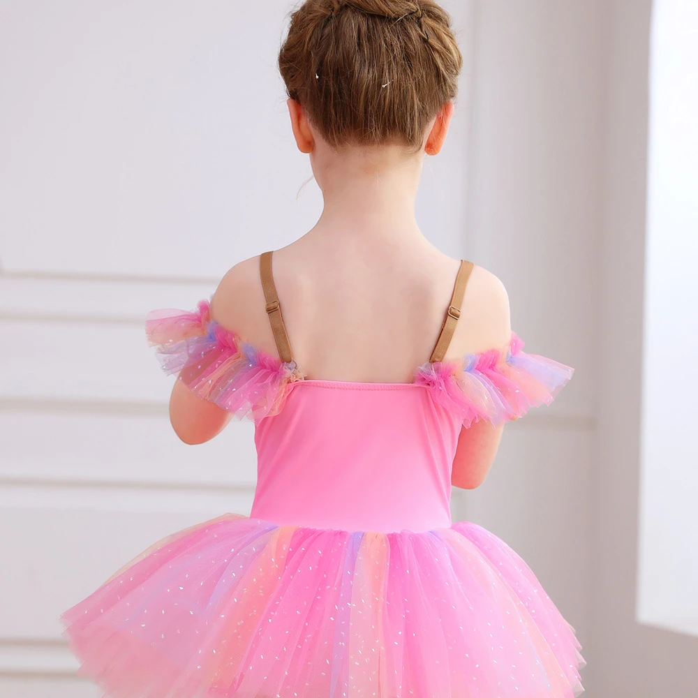 الفتيات الوردي الدانتيل الباليه يوتار الأميرة توتو Dress-ALP023