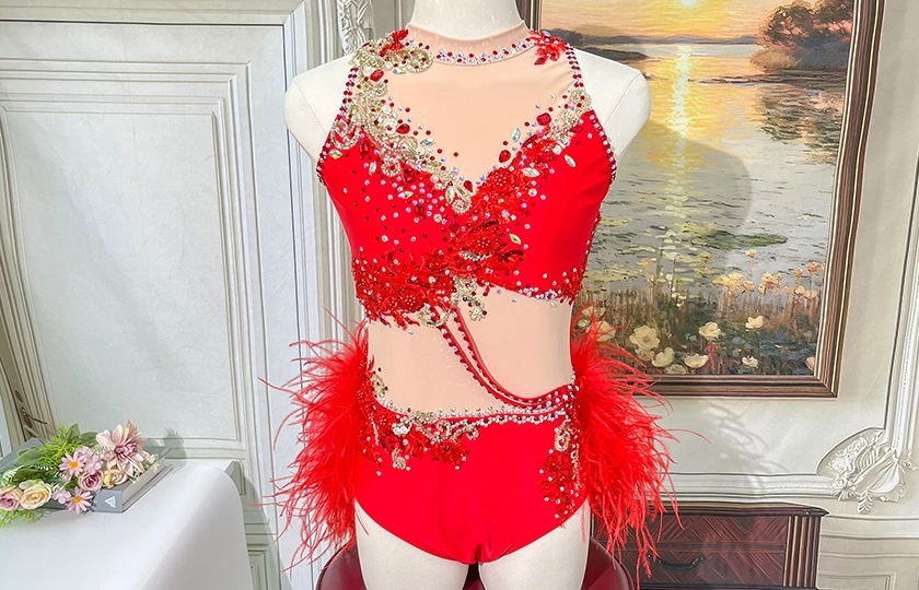 Red Feather Stone Jazz Competition Leotard | G052