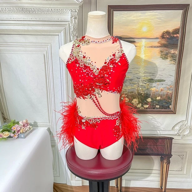 Red Feather Stone Jazz Competition Leotard | G052