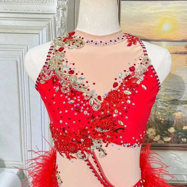 Red Feather Stone Jazz Competition Leotard | G052
