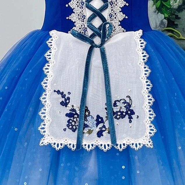 فستان طويل باليه أزرق متدرج من جيزيل | R1612