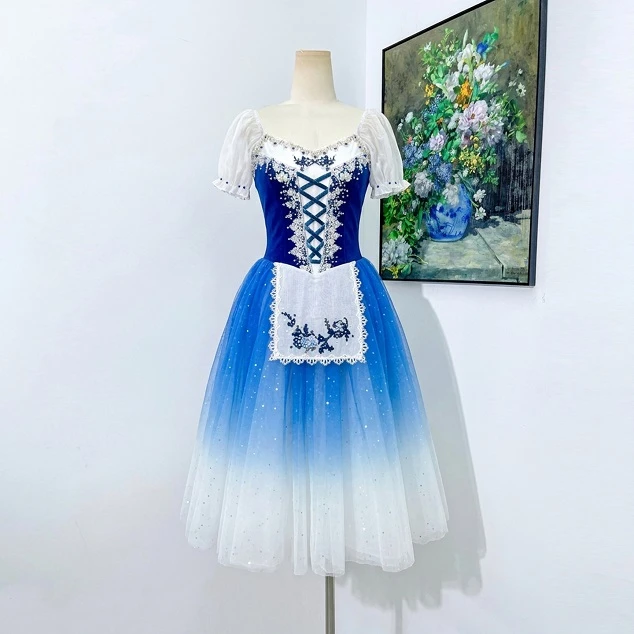فستان طويل باليه أزرق متدرج من جيزيل | R1612