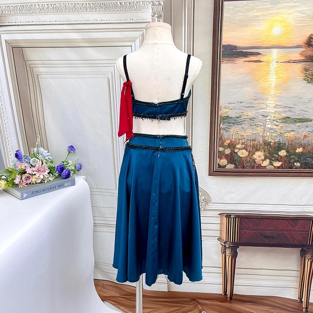 زي باليه مكون من قطعتين باللون الأزرق المخضر | R1212