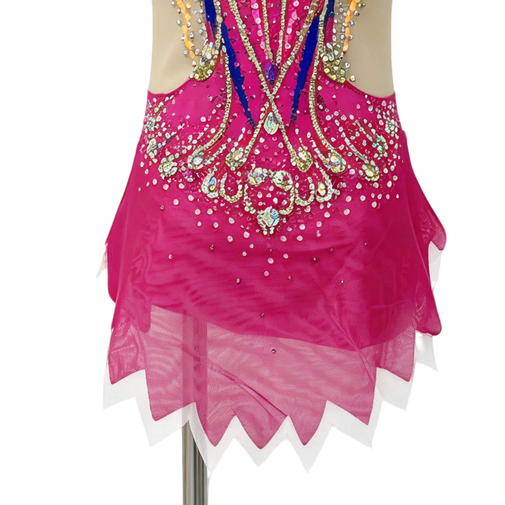 Magenta Color Block Rhythmic Gymnastics Leotard | G0117