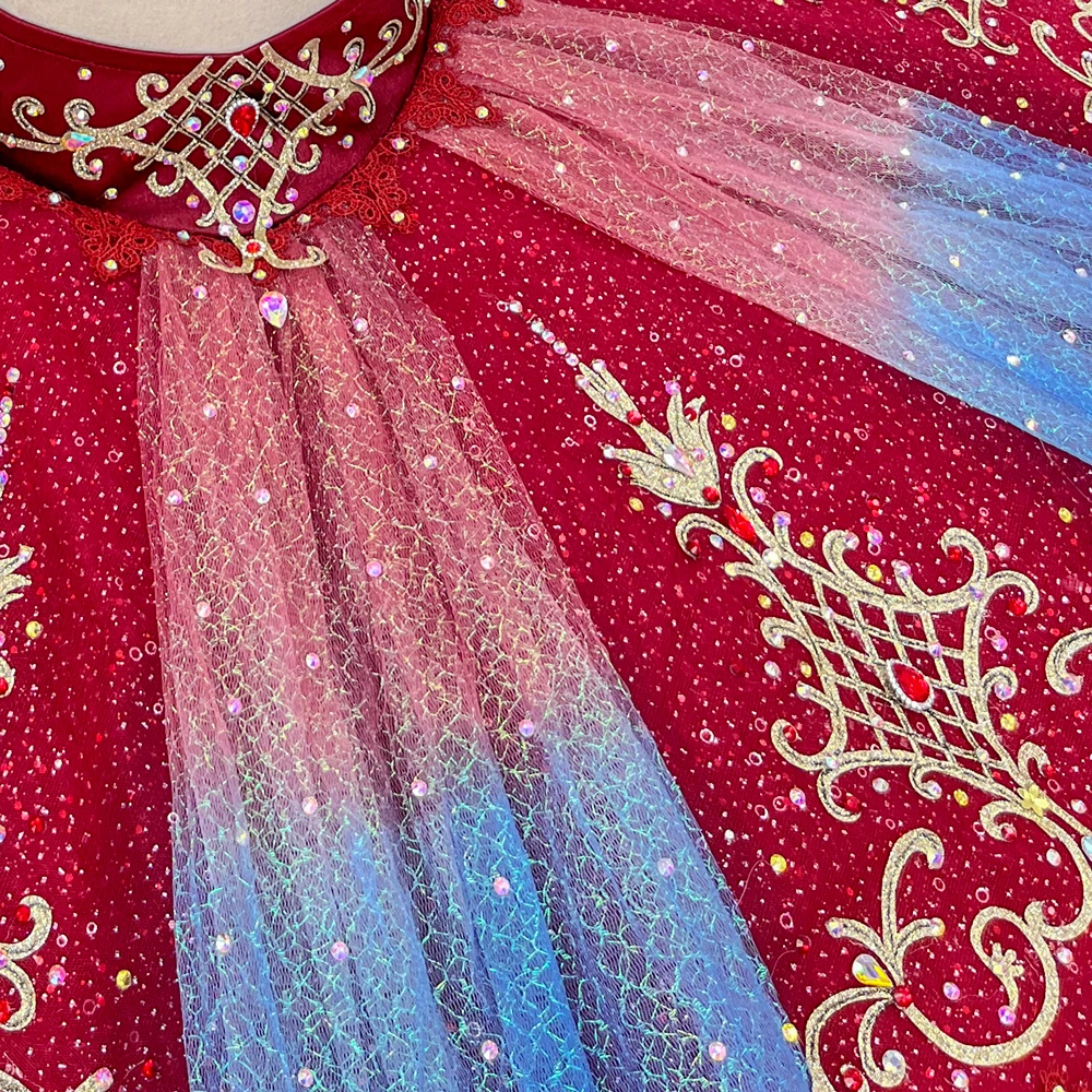 Red Blue Ombre Two-Piece Pancake Tutu | T1520