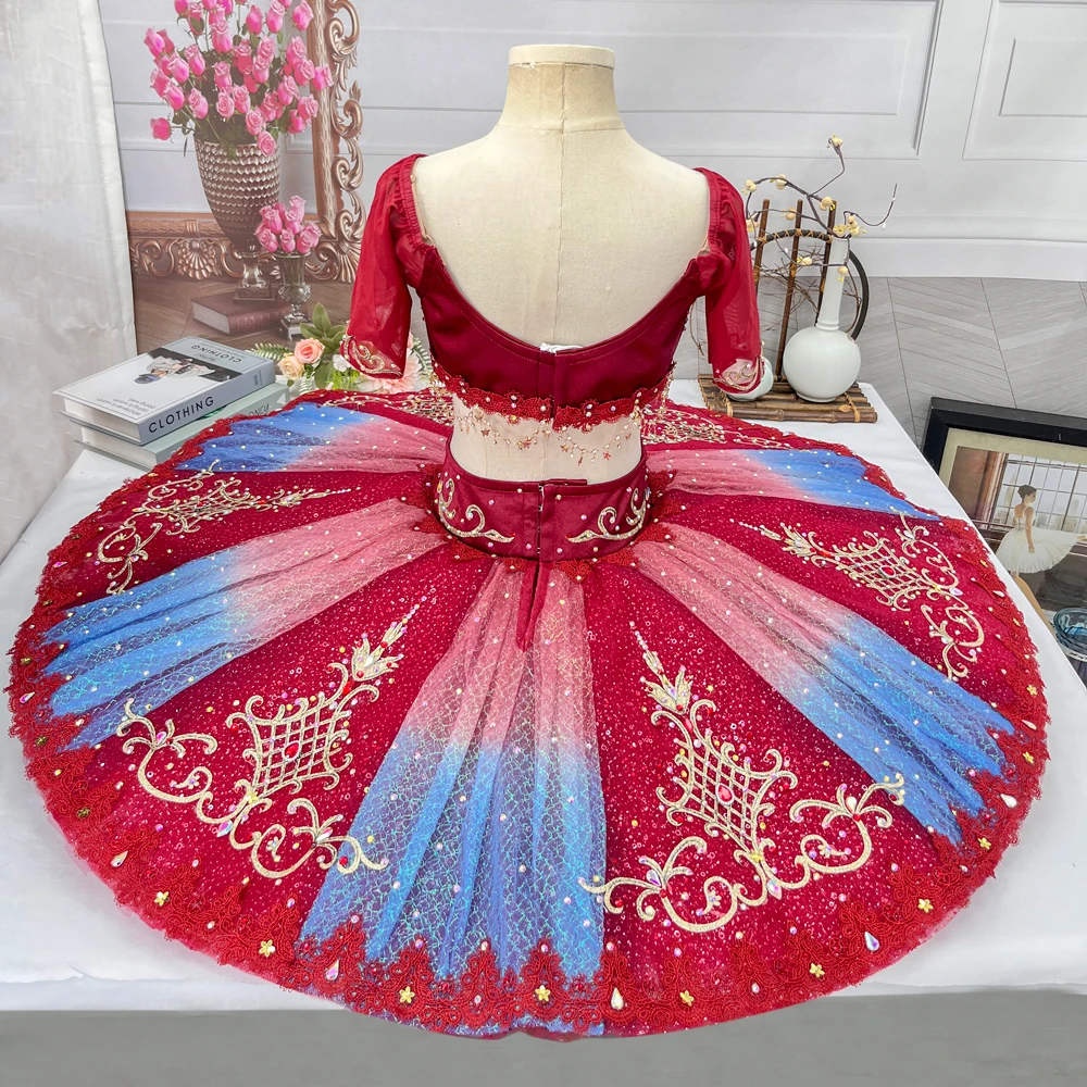 Red Blue Ombre Two-Piece Pancake Tutu | T1520