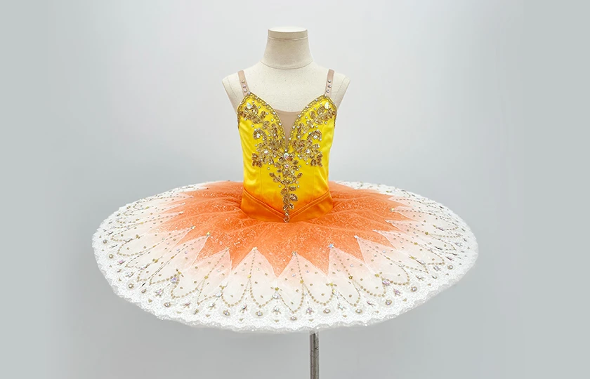 Yellow Orange Ombre Ballet Competition Pancake Tutu | T1504