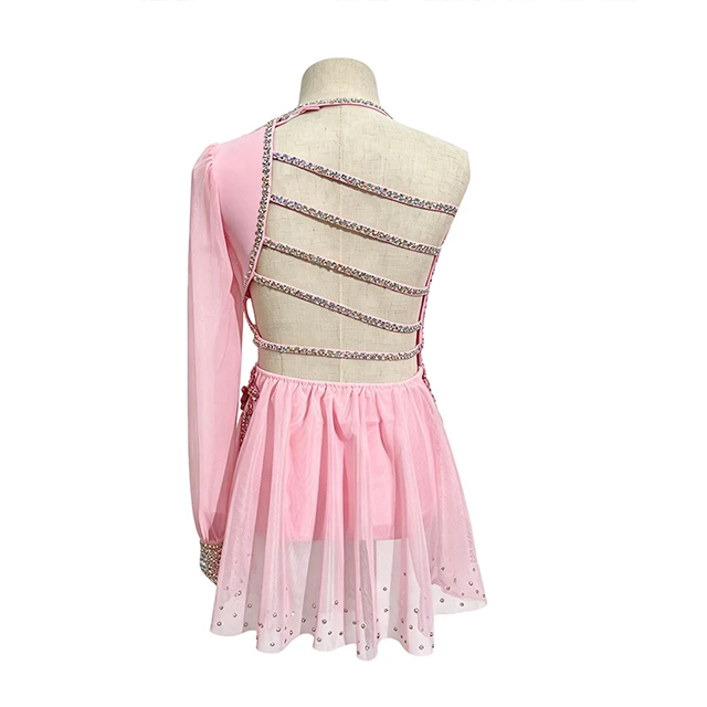 Pink Floral Asymmetrical Lyrical Dance Costume | BLC1370