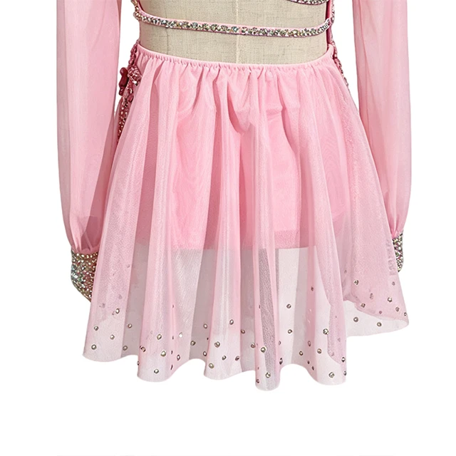 Pink Floral Asymmetrical Lyrical Dance Costume | BLC1370