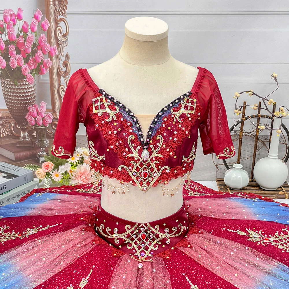Red Blue Ombre Two-Piece Pancake Tutu | T1520