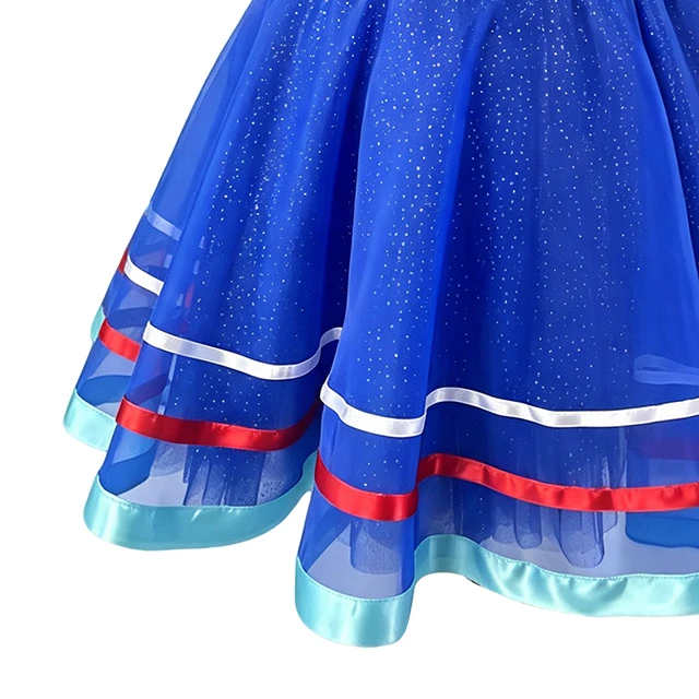 Girls Folk Style Blue Ballet Performance Dress | XGZ0254