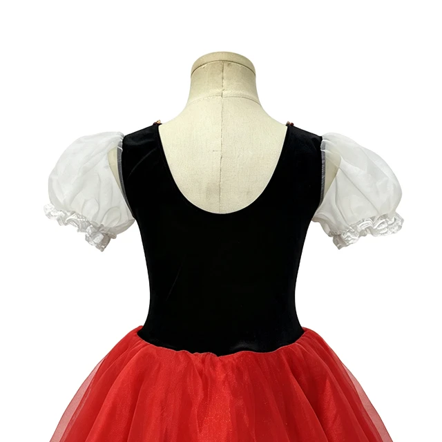 Girls Folk Style Red Ballet Performance Dress | XGZ0254