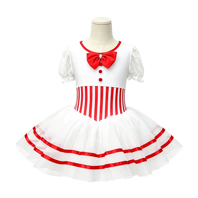 Red White Striped Girls Tap & Jazz Dance Tutu Dress | XGZ0294