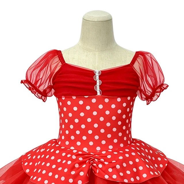 Girls Red White Polka Dot Ballet Tutu Dress | XGZ0291