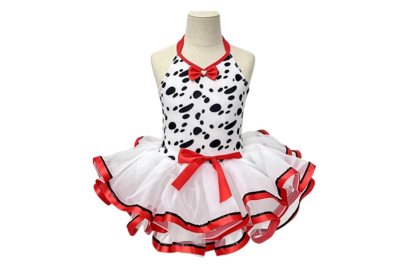 Halter Neck Spotted Dog Girls Print Ballet Tutu Dress | XGZ0263