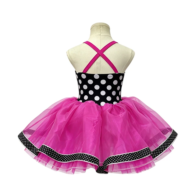 Black White Polka Dot Kids Tap & Jazz Dance Tutu Dress | XGZ0281