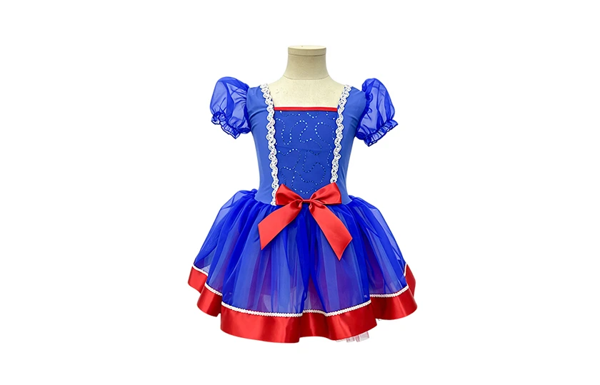 Royal Blue Girls Puff Sleeve Princess Ballet Tutu Dress | XGZ0257