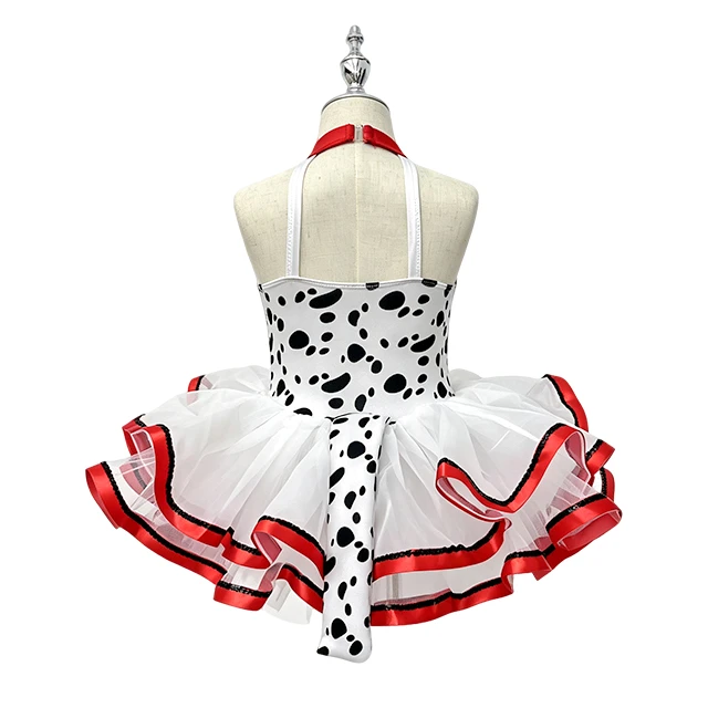 Halter Neck Spotted Dog Girls Print Ballet Tutu Dress | XGZ0263