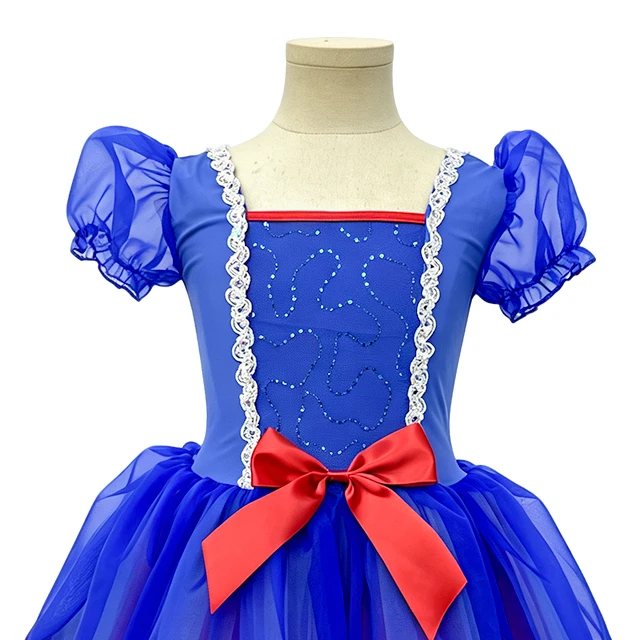 Royal Blue Girls Puff Sleeve Princess Ballet Tutu Dress | XGZ0257