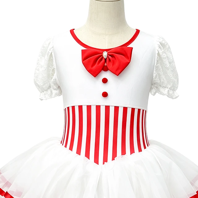 Red White Striped Girls Tap & Jazz Dance Tutu Dress | XGZ0294