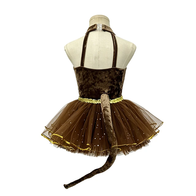Brown Squirrel Ballet Tutu Dress with Tail | XGZ0284