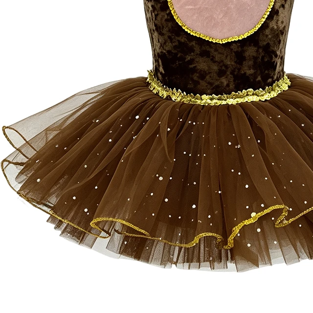 Brown Squirrel Ballet Tutu Dress with Tail | XGZ0284