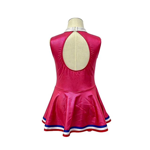 Girls Rose Red Sleeveless Star Cheerleading Dress | XGZ0278