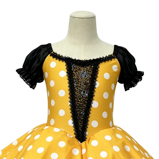 Yellow Polka Dot Girls Ballet Tutu Dress | XGZ0044