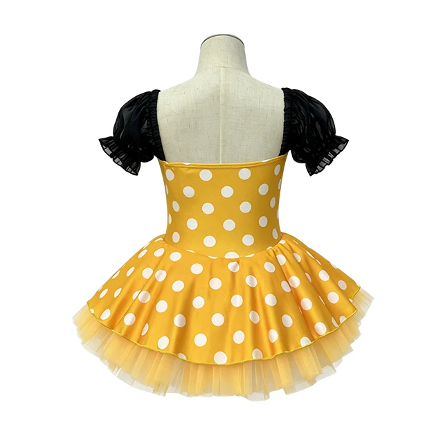 Yellow Polka Dot Girls Ballet Tutu Dress | XGZ0044