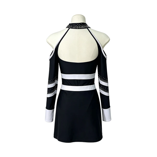 Black Rhinestone Cheerleading Uniform|BLC2467