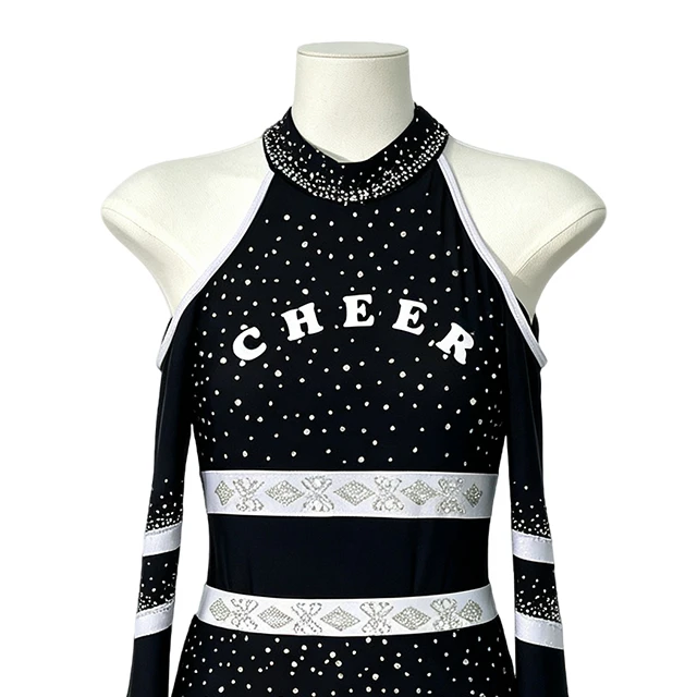 Black Rhinestone Cheerleading Uniform|BLC2467