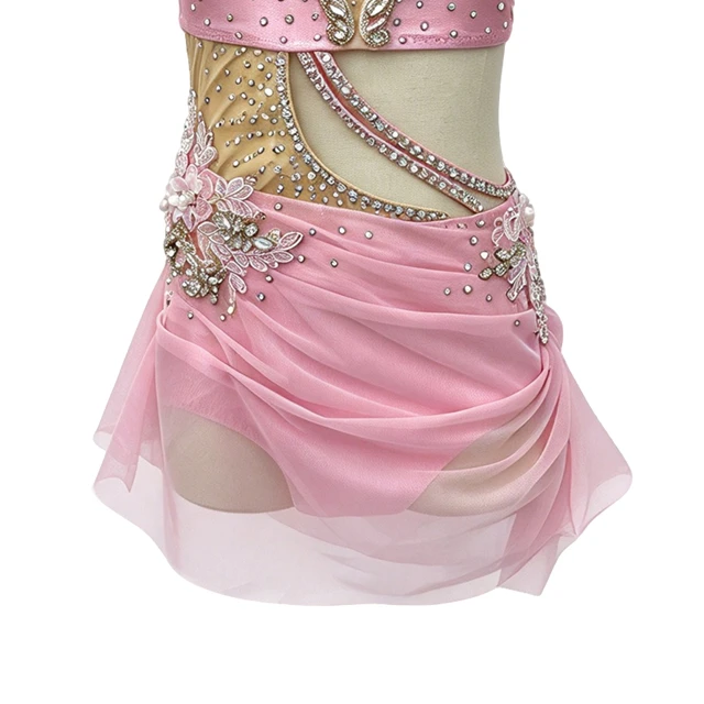 Pink Rhinestone Halter-neck Contemporary Lyrical Dance|G128