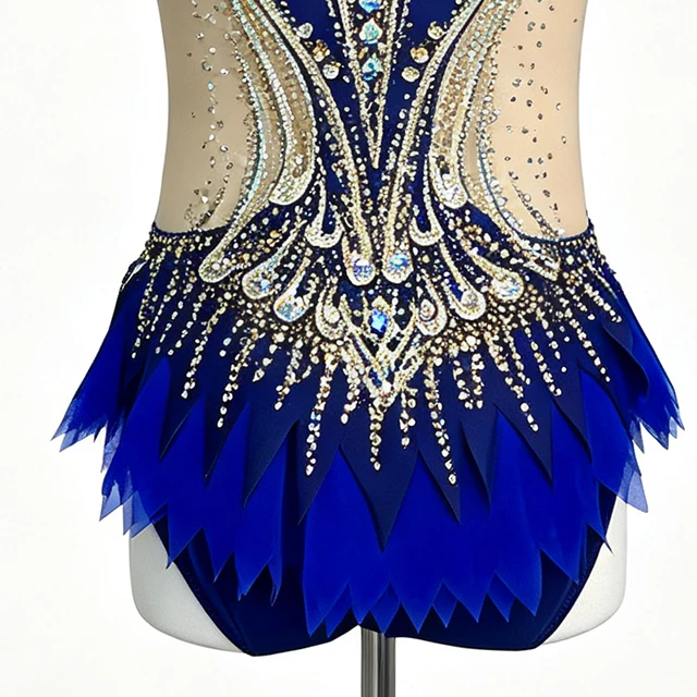 Royal Blue Rhinestone Rhythmic Gymnastics Leotard|BLC2447