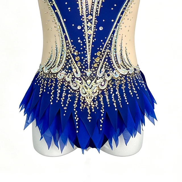 Royal Blue Rhinestone Rhythmic Gymnastics Leotard|BLC2447