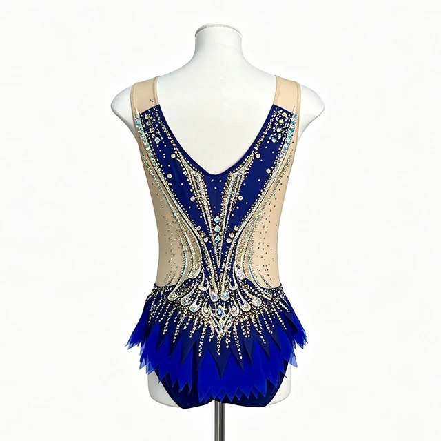 Royal Blue Rhinestone Rhythmic Gymnastics Leotard|BLC2447