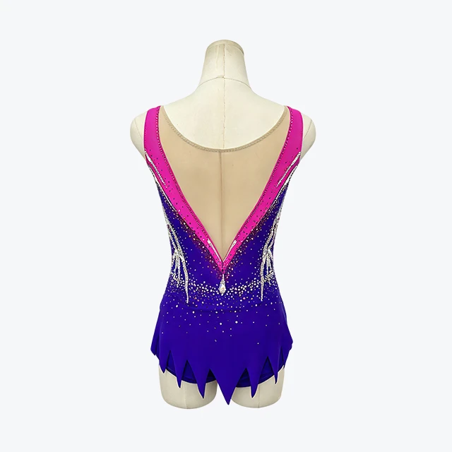 Gradient Color Rhinestone Gymnastics Figure Skating Leotard|G90