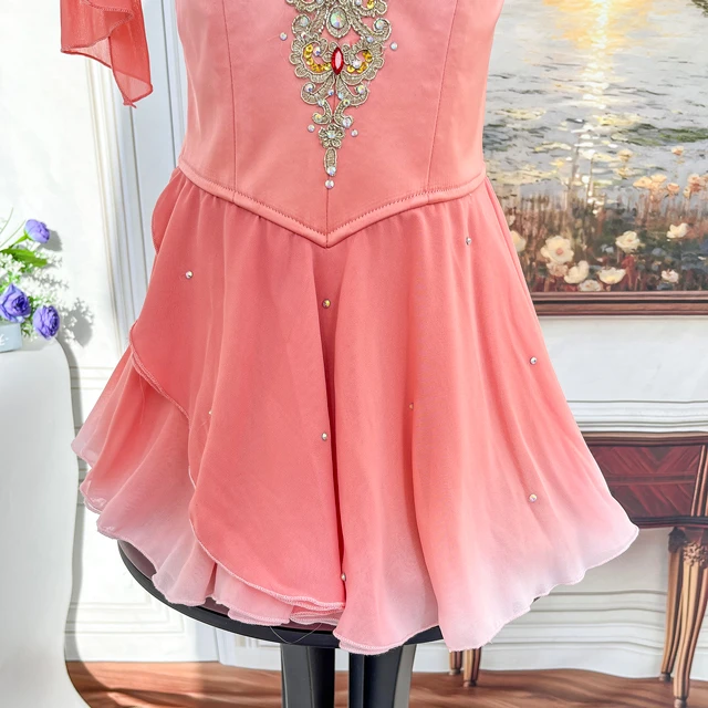 Pink Gradient Cupid Ballet Costume Rhinestone Embellished Romantic Ballet Competition Dress|BLC2070