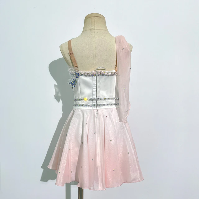 Pink White Cupid Ballet Performance Costume Rhinestones|BLC1854
